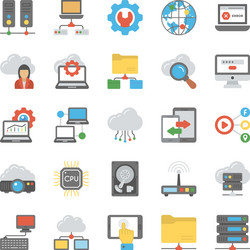 Network and cloud computing flat icon vector