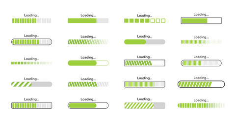 progress loading bar icons or load sign vector image