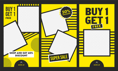 super sale template or flyer design set vector