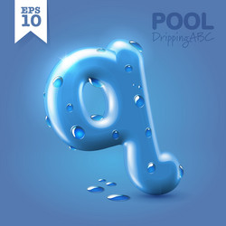 wet blue glossy font Vector Image