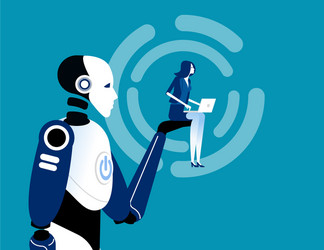 artificial intelligence support concept robot vector image