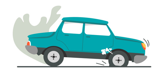 car breakdown smoke from vehicle auto crash vector