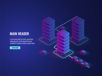 isometric data flow processing protection vector image