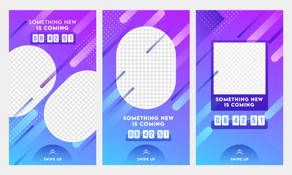 abstract instagram stories template design set vector