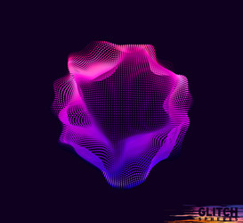 Corrupted violet point sphere abstract vector