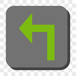 turn left rounded square button vector image