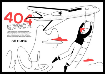 404 error page - flat design style web banner vector image