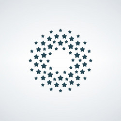 abstract circular halftone star dots stars logo vector