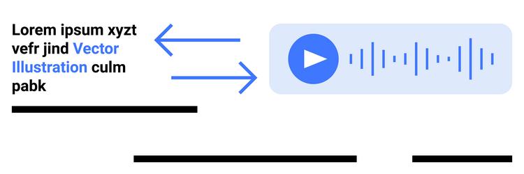 audio player with arrows and text elements vector image