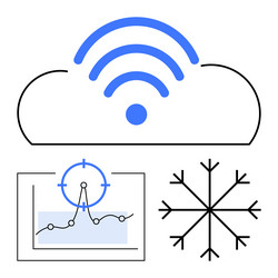 cloud connectivity with data analytics and weather vector image