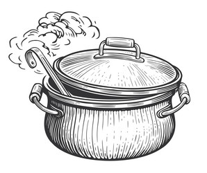 Cooking Pot Black White Vector Images (over 23,000)