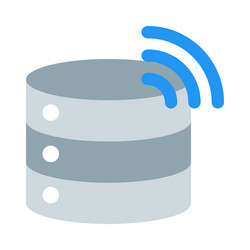 database for storing data wirelessly vector image