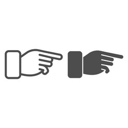 index pointer line and solid icon judgment vector image