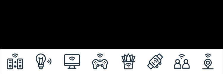 internet things line icons linear set quality vector image