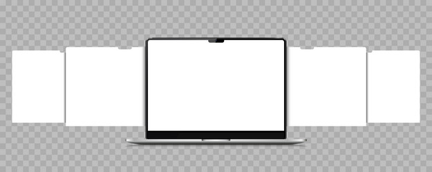 laptop with blank web pages mockup for showing vector