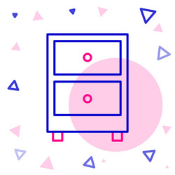 line drawer with documents icon isolated on white vector image