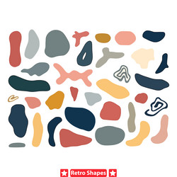 retro spectrum colorful blob set for diverse vector image