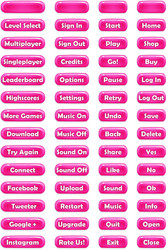 set of text game buttons in cartoon style vector image