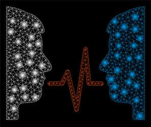 bright mesh 2d dialog signal with flash spots vector image