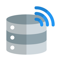 database for storing data wirelessly vector image
