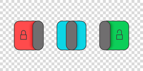 lock or unlock buttons on and off toggle switch vector image