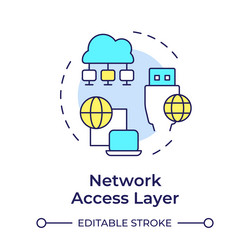 network access layer multi color concept icon vector image