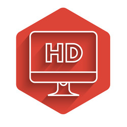 white line computer pc monitor display with hd vector image
