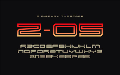 Z05 Display Font - Modern Tech Style vector image