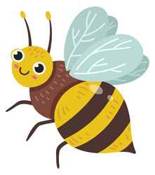 cartoon bee mascot cute face happy expression vector