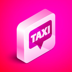 isometric map pointer with taxi icon isolated vector image