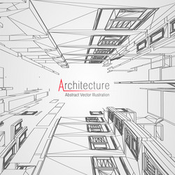 architecture line background building vector image