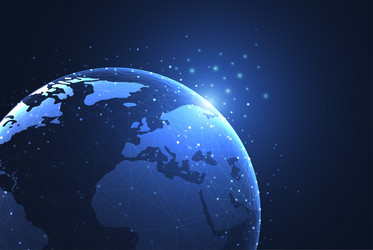 global network connection world map point vector image