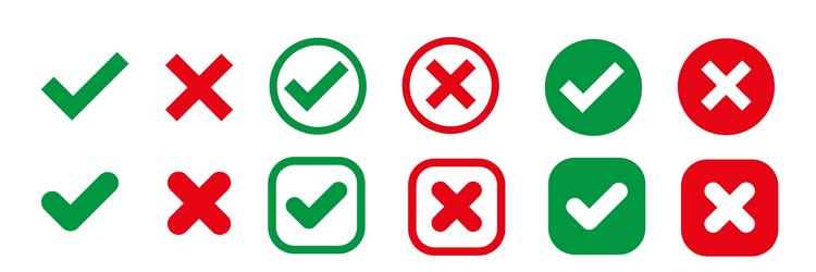 Check Mark Cross Icon Checklist Signs Stock Vector (Royalty Free)  2090856703