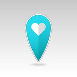 heart pin map icon pointer markers vector image