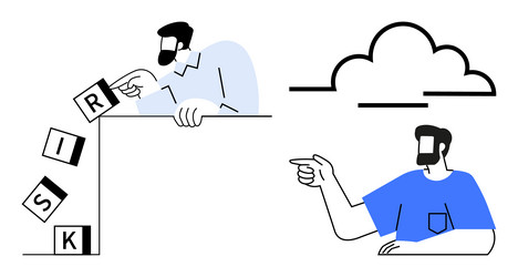 managing risk concepts with minimalistic vector image