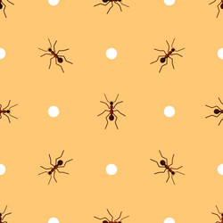 Seamless pattern with ants and circles vector