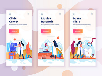 set of onboarding screens user interface kit vector image