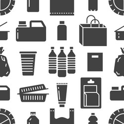 stop using plastic seamless pattern with flat vector image