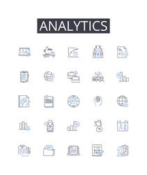 analytics line icons collection data mining vector image