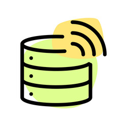 database for storing data wirelessly vector image