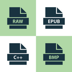 file icons set collection of bitmap shape vector image