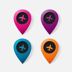 realistic color pointer plane vector image