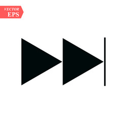 Skip forward media control icon button eps10 vector