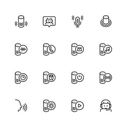 smart speaker and virtual assistant related icon vector image