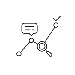 thin line big data analytics or kpi icon vector image