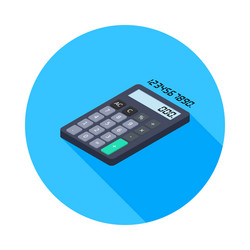 calculator and digital number left view icon vector image