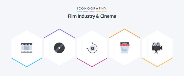 cenima 25 flat icon pack including film camera vector