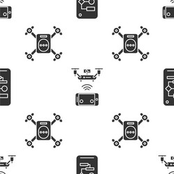 set algorithm remote aerial drone vector image