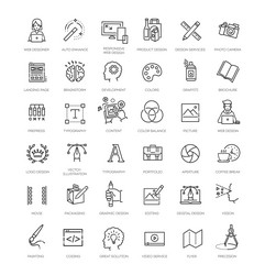 set of thin line web icons graphic design vector image
