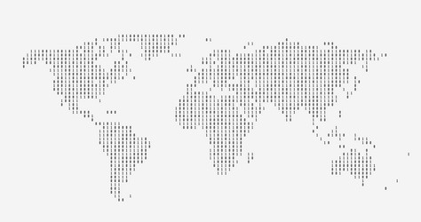 Binary World Map Background vector image